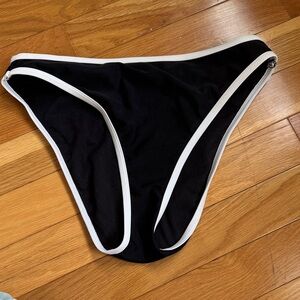 Black Bikini Bottom with White Trim